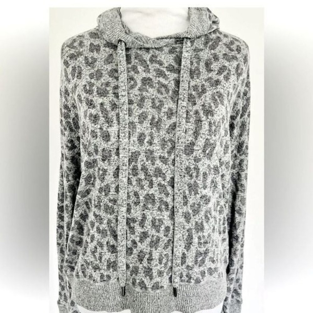 NWT‎ Rails Murray Pullover Hoodie in Grey Leopard  Size Large